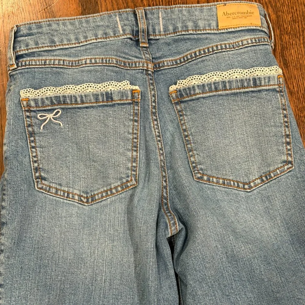 Abercrombie Kids High Rise Wide Leg Jeans Blue Size 13/14 - Picture 10 of 10